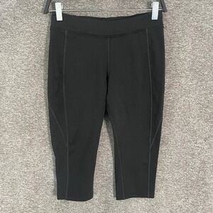Icebreaker Merino GT Capri Leggings Womens Small Black Wool Base Layer Athletic
